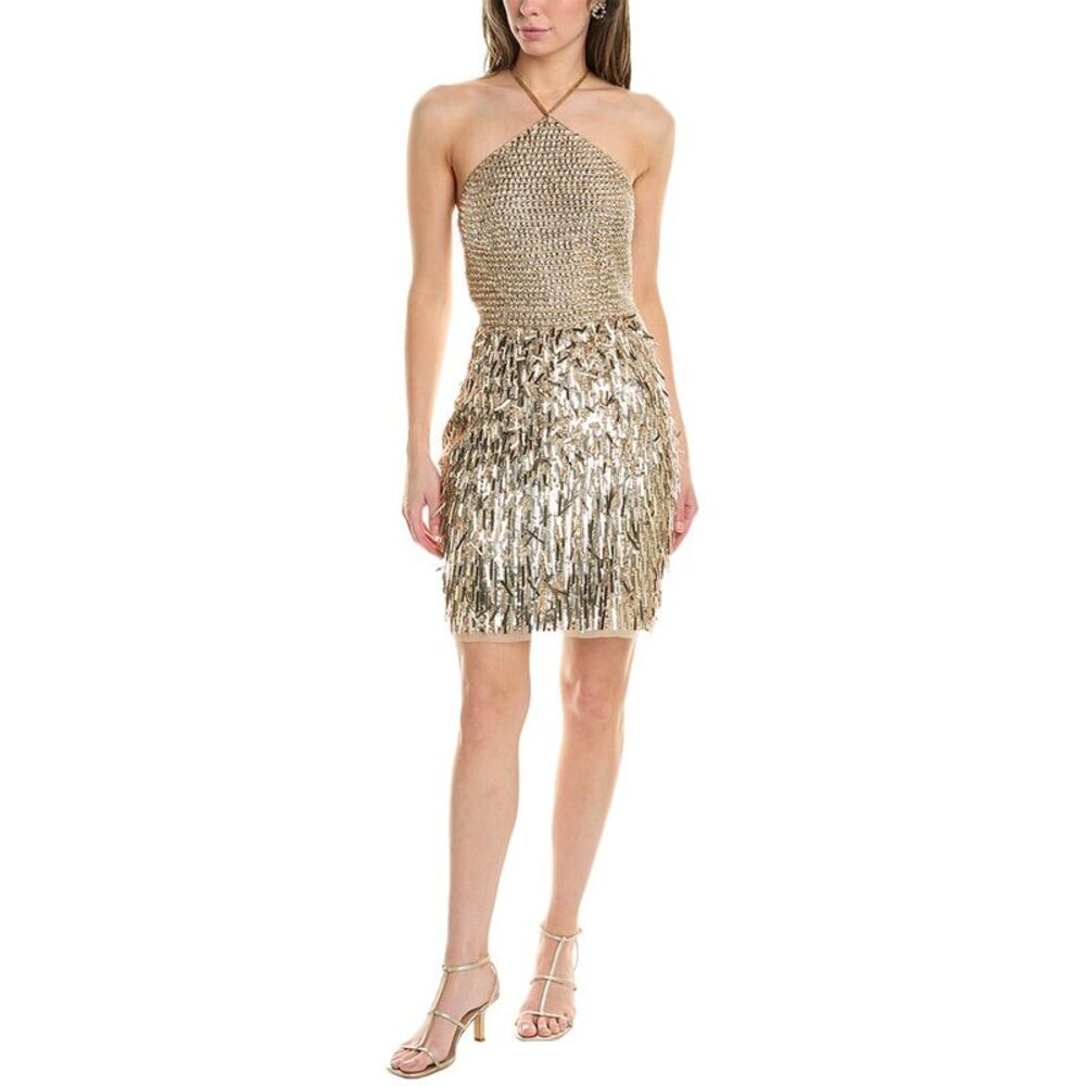 Liv Foster Beaded Halter Mini Dress